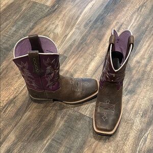 Ariat Girls Brown and Purple Western Boots